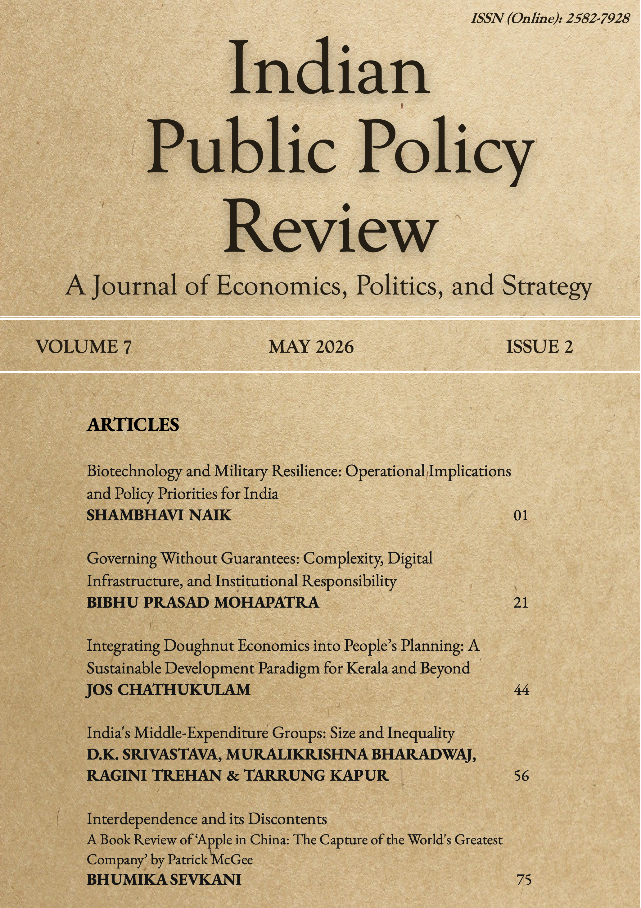 					View Vol. 7 No. 2 (2026): Indian Public Policy Review
				