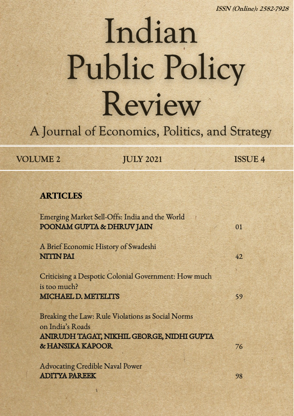 					View Vol. 2 No. 4 (Jul-Aug) (2021): Indian Public Policy Review
				